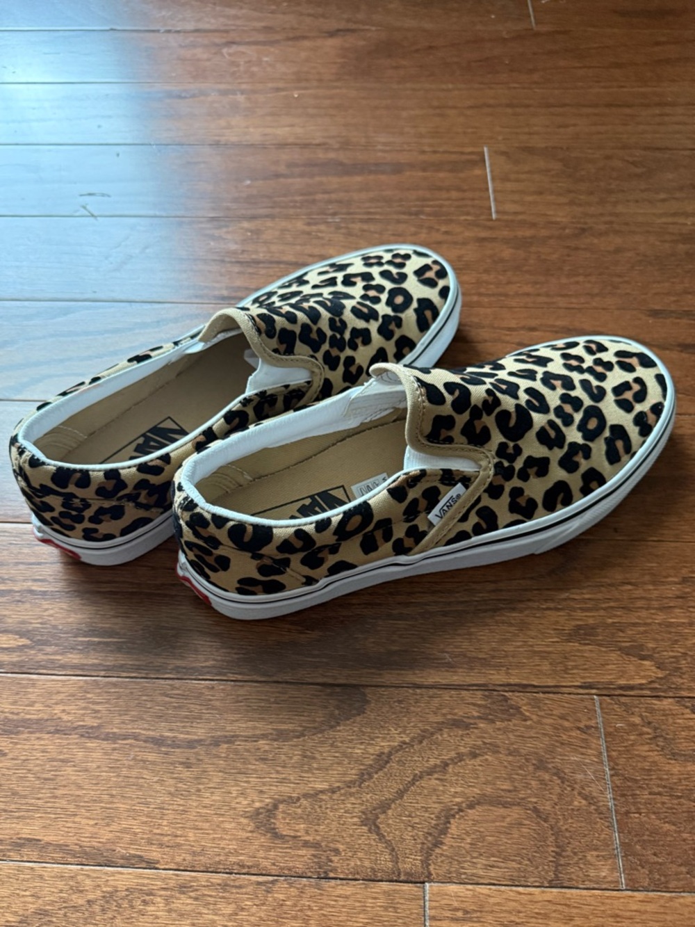 Vans Leopard Print Slip-On Sneakers - Tan, Black